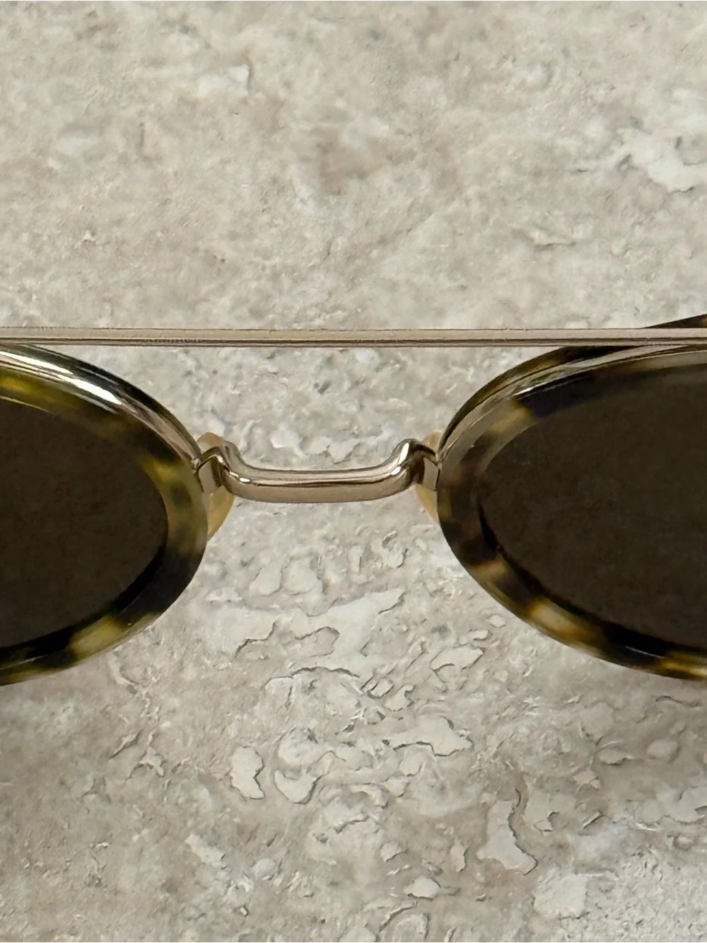 CELINE CL 41424/S Mia Round Havana Green Gold Sunglasses 49mm